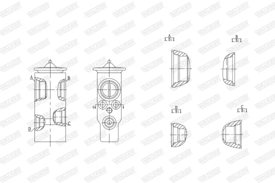 Dichtung, Abgasrohr hinten Mitte vorne WALKER 80795 Bild Dichtung, Abgasrohr hinten Mitte vorne WALKER 80795