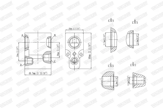 Expansionsventil, Klimaanlage WALKER WEX00078 Bild Expansionsventil, Klimaanlage WALKER WEX00078