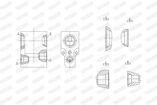 Expansionsventil, Klimaanlage WALKER WEX00078 Bild Expansionsventil, Klimaanlage WALKER WEX00078