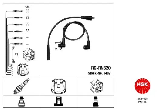 Zündleitungssatz NGK 8487 Bild Zündleitungssatz NGK 8487