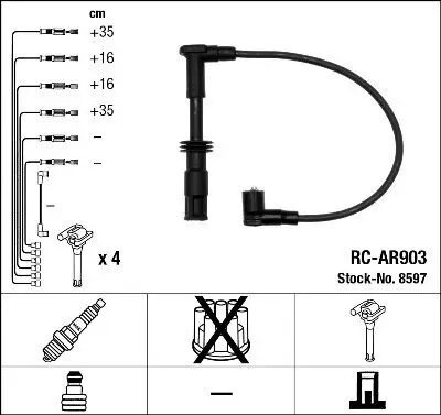 Zündleitungssatz NGK 8597 Bild Zündleitungssatz NGK 8597