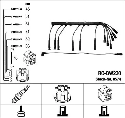 Zündleitungssatz NGK 0574 Bild Zündleitungssatz NGK 0574