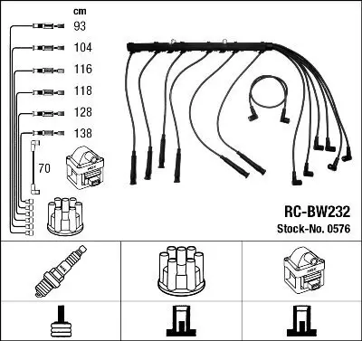 Zündleitungssatz NGK 0576 Bild Zündleitungssatz NGK 0576