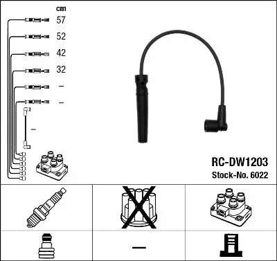 Zündleitungssatz NGK 6022 Bild Zündleitungssatz NGK 6022