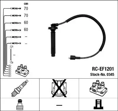 Zündleitungssatz NGK 0345 Bild Zündleitungssatz NGK 0345