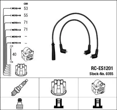 Zündleitungssatz NGK 0355 Bild Zündleitungssatz NGK 0355
