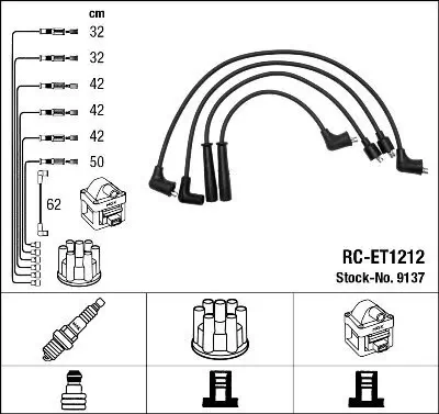 Zündleitungssatz NGK 9137 Bild Zündleitungssatz NGK 9137