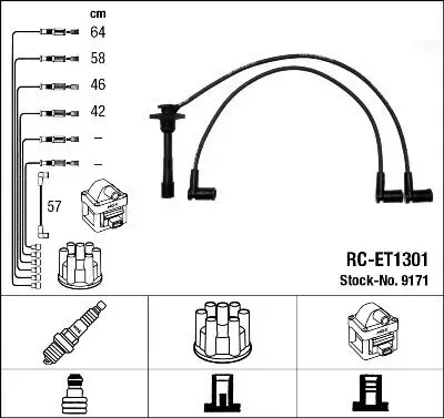 Zündleitungssatz NGK 9171 Bild Zündleitungssatz NGK 9171