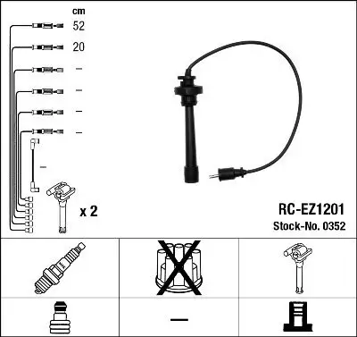 Zündleitungssatz NGK 0352 Bild Zündleitungssatz NGK 0352