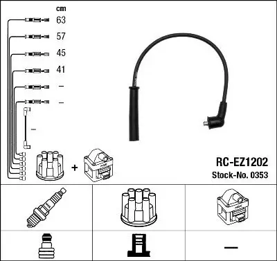 Zündleitungssatz NGK 0353 Bild Zündleitungssatz NGK 0353