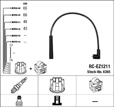 Zündleitungssatz NGK 6365 Bild Zündleitungssatz NGK 6365