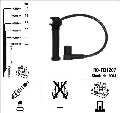 Zündleitungssatz NGK 6984 Bild Zündleitungssatz NGK 6984