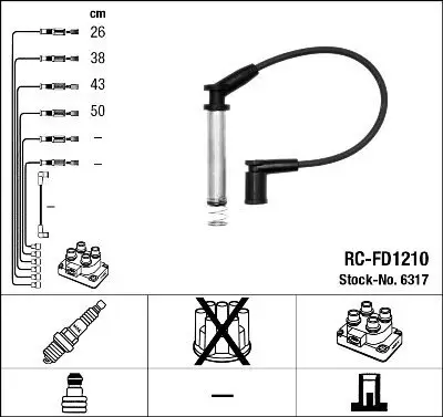 Zündleitungssatz NGK 6317 Bild Zündleitungssatz NGK 6317