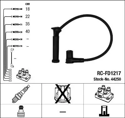 Zündleitungssatz NGK 44250 Bild Zündleitungssatz NGK 44250