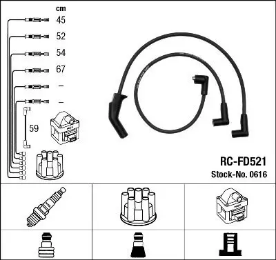 Zündleitungssatz NGK 0616 Bild Zündleitungssatz NGK 0616