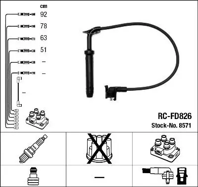 Zündleitungssatz NGK 8571 Bild Zündleitungssatz NGK 8571