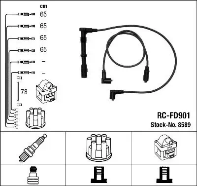 Zündleitungssatz NGK 8589 Bild Zündleitungssatz NGK 8589