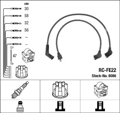 Zündleitungssatz NGK 8086 Bild Zündleitungssatz NGK 8086