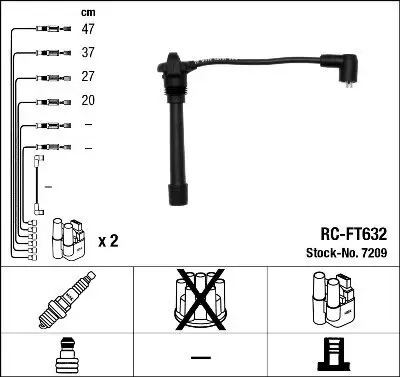 Zündleitungssatz NGK 7209 Bild Zündleitungssatz NGK 7209