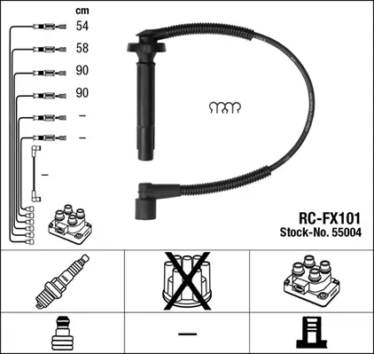 Zündleitungssatz NGK 55004 Bild Zündleitungssatz NGK 55004
