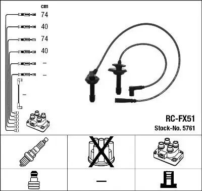 Zündleitungssatz NGK 5761 Bild Zündleitungssatz NGK 5761