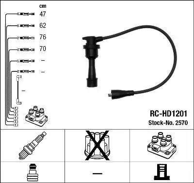 Zündleitungssatz NGK 2570 Bild Zündleitungssatz NGK 2570