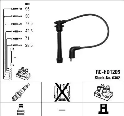 Zündleitungssatz NGK 6302 Bild Zündleitungssatz NGK 6302