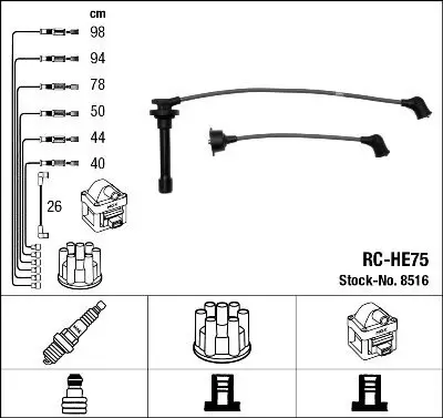 Zündleitungssatz NGK 8516 Bild Zündleitungssatz NGK 8516