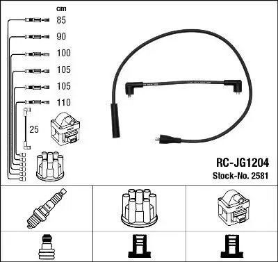 Zündleitungssatz NGK 2581 Bild Zündleitungssatz NGK 2581