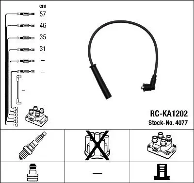 Zündleitungssatz NGK 4077 Bild Zündleitungssatz NGK 4077