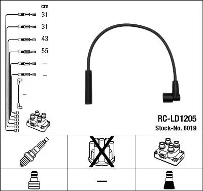 Zündleitungssatz NGK 6019 Bild Zündleitungssatz NGK 6019