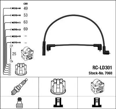 Zündleitungssatz NGK 7068 Bild Zündleitungssatz NGK 7068