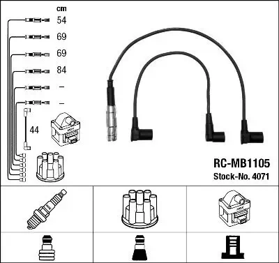 Zündleitungssatz NGK 4071 Bild Zündleitungssatz NGK 4071