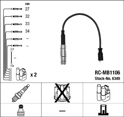 Zündleitungssatz NGK 6349 Bild Zündleitungssatz NGK 6349