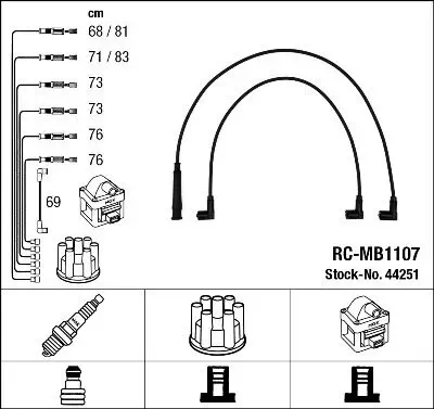 Zündleitungssatz NGK 44251 Bild Zündleitungssatz NGK 44251