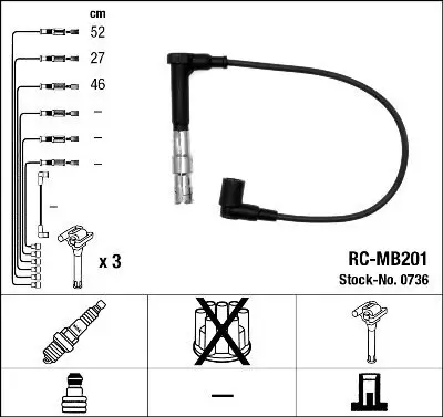 Zündleitungssatz NGK 0736 Bild Zündleitungssatz NGK 0736