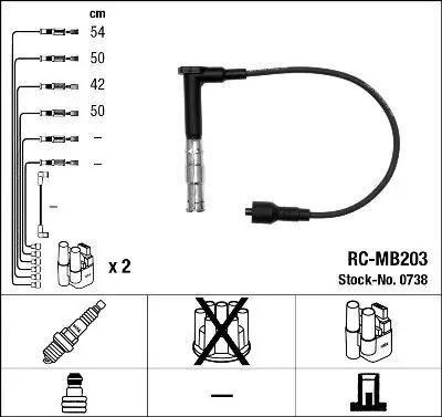 Zündleitungssatz NGK 0738 Bild Zündleitungssatz NGK 0738