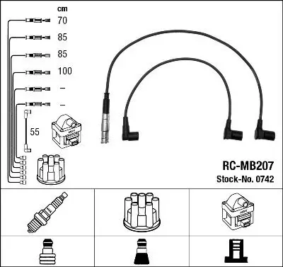 Zündleitungssatz NGK 0742 Bild Zündleitungssatz NGK 0742