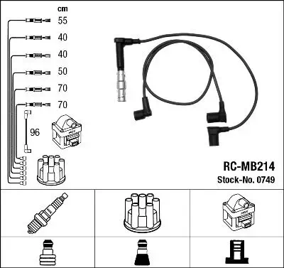 Zündleitungssatz NGK 0749 Bild Zündleitungssatz NGK 0749