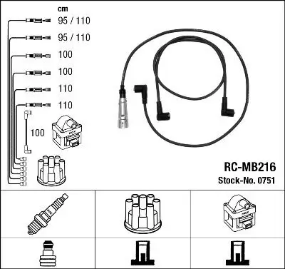 Zündleitungssatz NGK 0751 Bild Zündleitungssatz NGK 0751