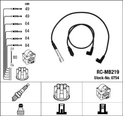 Zündleitungssatz NGK 0754 Bild Zündleitungssatz NGK 0754
