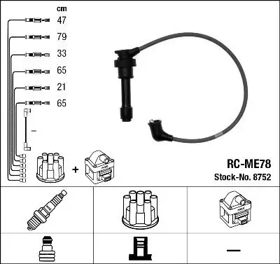 Zündleitungssatz NGK 8752 Bild Zündleitungssatz NGK 8752