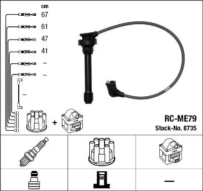 Zündleitungssatz NGK 8735 Bild Zündleitungssatz NGK 8735