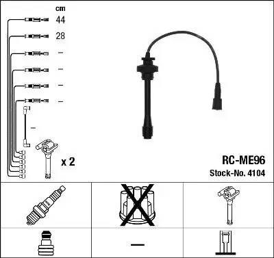 Zündleitungssatz NGK 4104 Bild Zündleitungssatz NGK 4104