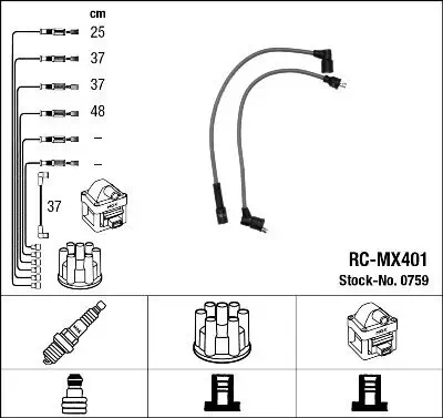 Zündleitungssatz NGK 0759 Bild Zündleitungssatz NGK 0759