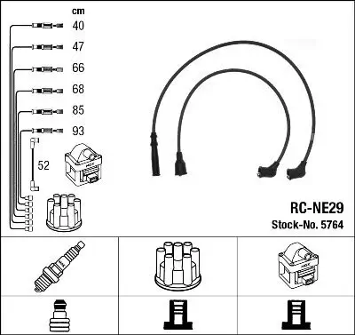 Zündleitungssatz NGK 5764 Bild Zündleitungssatz NGK 5764