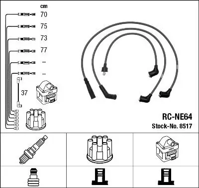 Zündleitungssatz NGK 8517 Bild Zündleitungssatz NGK 8517