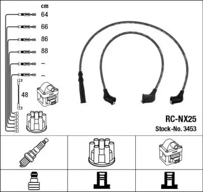 Zündleitungssatz NGK 3453 Bild Zündleitungssatz NGK 3453