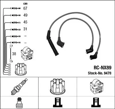 Zündleitungssatz NGK 9478 Bild Zündleitungssatz NGK 9478