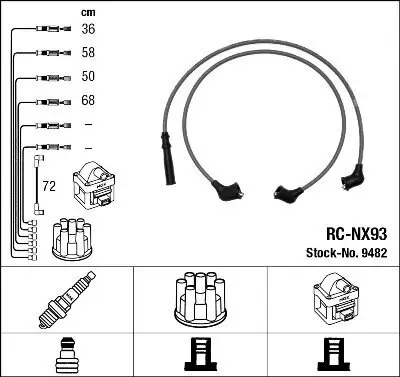 Zündleitungssatz NGK 9482 Bild Zündleitungssatz NGK 9482